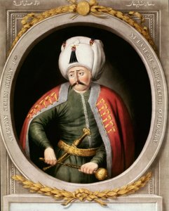 Oszmán Birodalom: I. Szelim kilencedik oszmán szultán portréja azt mondja, a szörnyű vagy a kegyetlen (1470-1520). Miniatűr. Topkapi Sarayi Isztambuli Könyvtár