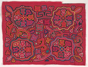 Shirt panel (mola), Kuna People, San Blas Islands, 1950-es évek körül (rátett pamut)