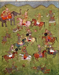 Iszlám művészet: csatajelenet. Perzsa miniatűr a „Shahnameh” című epikus költemény kéziratából (Shah Nama, Shahnama) (Királyok könyve), Ferdowsi (Firdawsi vagy Ferdawsi vagy Firdousi, kb. 940-1020 körül) Biblioteca Nazionale Nápoly alkotó: School Persian