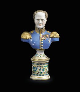 I. Sándor császár porcelán mellszobra, Kr. e. 1825-1850 (porcelán) alkotó: School Russian