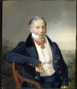 Alexander Sauerweld (1782-1844) festő portréja. (A. Sauerweld festő portréja). Névtelen festmény, olaj, vászon, debütáló XIX. orosz művészet alkotó: School Russian