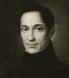Alexander Herzen portréja (litho) alkotó: School Russian