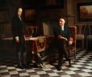 I. Nagy Péter (1672-1725), orosz cár és fia, Alexis (1690-1718) portréja Az orosz iskola festménye alkotó: School Russian