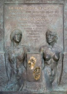 Kasztíliai Izabel emlékműve az Alcazar-kertben (bronz) alkotó: School Spanish