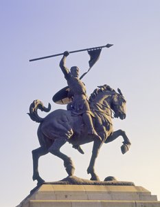 El Cid emlékműve (1040-99 körül) (bronz) alkotó: School Spanish
