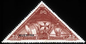 Spanyol bélyeg Kolumbusz Kristóf karavelláin