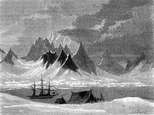 Kilátás a Spitzbergákon, Svalbard szigetvilág, illusztráció a "Visszatérés a világba" című filmből alkotó: School Spanish