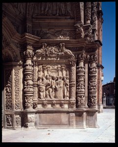 Kilátás a Szent Mária-székesegyház homlokzatára, Astorga, Spanyolország (A Szent Mária-székesegyház homlokzata, Astorga, Spanyolország) alkotó: School Spanish