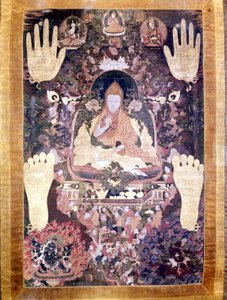 Blo Bzang Rgya ktso, az ötödik dalai láma, a történelem legkiemelkedőbb és legjelentősebb tagja. Tibeti Thai-ka, Guimet Múzeum, Párizs alkotó: School Tibetan
