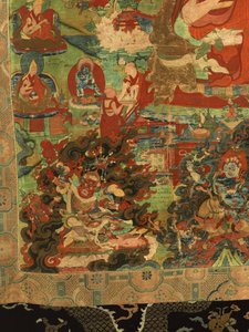 A harmadik pancsen láma Losan Penden Yeshe részlete (gouache a ruhán) alkotó: School Tibetan