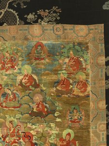 A harmadik pancsen láma Losan Penden Yeshe részlete (gouache a ruhán) alkotó: School Tibetan