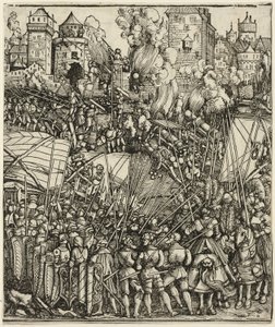 A magyarok kiűzése Alsó-Ausztriából, I. Maximilian diadalívéről alkotó: School of Albrecht Dürer