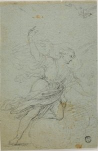 Angyal Annunciate (recto); Sámson és az oroszlán (verso) alkotó: School of Guido Reni