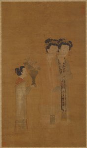 Udvari hölgyek és kísérők, Ming-dinasztia, 16. század. alkotó: School of Tang Yin
