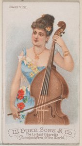 Bass Viol, az N82 hangszerek sorozatból, Duke márkájú cigarettákhoz, 1888., 1888. alkotó: Schumacher and Ettlinger