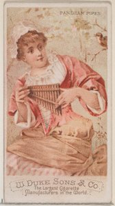 Pandean Pipes, a Musical Instruments N82 sorozatból Duke márkájú cigarettákhoz, 1888., 1888. alkotó: Schumacher and Ettlinger