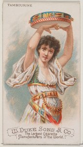 Tambourine, az N82 hangszerek sorozatból, Duke márkájú cigarettákhoz, 1888., 1888.