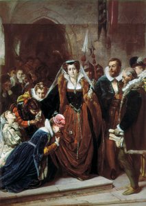 Mária 1. Stuart királynő (1542-1587) az állványhoz sétál alkotó: Scipione Vannutelli