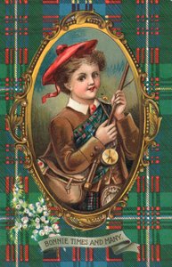 Brit újévi üdvözlőlap (színes litográfia) alkotó: Scottish School