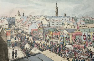 A Glasgow-i Vásár rajza a Glasgow Looking Glass-ból, 1825 alkotó: Scottish School