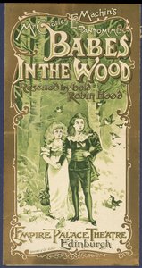 A Babes in the Wood programborítója az Empire Palace Theatre-ben, Edinburghban alkotó: Scottish School