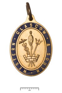 Skócia, Glasgow és Délnyugati Vasút, igazgatói igazolvány, 1850 körül (arany és zománc) alkotó: Scottish School