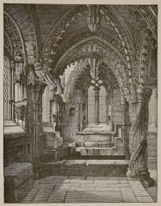 A Lady Chapel délkeleti sarka, Rosslyn (szépia fotó) alkotó: Scottish School