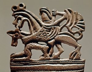 Szkíta művészet (szkíta vagy szkíta civilizáció): Apolló griffen - Kr.e. 4. század - Bronz tankdísz - Ermitázs Múzeum, Szentpétervár alkotó: Scythian