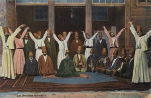 Forgó dervisek, Konstantinápoly, Törökország (színes fotó) alkotó: Sebah & Joaillier