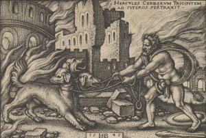 Herkules elfogja Cerberust, A Herkules munkássága című filmből, 1545.
