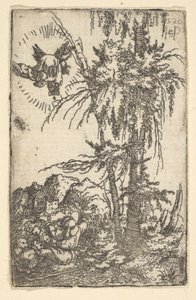 Joachim a Szűzanya születésének ígéretét fogadja, 1520. alkotó: Sebald Beham