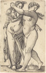 Judith balra sétál, és a szolgája alkotó: Sebald Beham