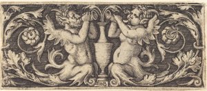 Dísz Tritons, fújó kürtökkel alkotó: Sebald Beham