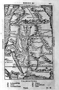 A Nílus folyása – Sebastiano Munster „” Cosmographiájában”. alkotó: Sebastian Munster