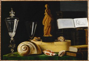 Nature morte a la statuette et aux coquillages - Csendélet szoborral és kagylókkal ... alkotó: Sebastian Stoskopff