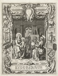 A Szent Lukács Céh címere Szent Lukács Madonna és gyermeke képével, 1620-21