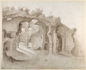 Belépés a Colosseumba (toll és tinta mosással papíron) alkotó: Sebastian Vrancx