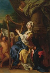 Szent Cecília, 1733 (olaj, réz)