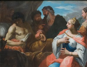 Anthiocus, akit az orvos látogat meg Szeleukosz és Stratoniké jelenlétében, 17. század vége (olaj, vászon) alkotó: Sebastiano Ricci