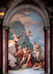 Herkules a bűn és az erény válaszútjában - Freskó alkotó: Sebastiano Ricci