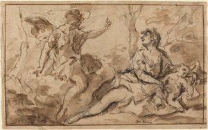 Az angyal megjelenik Hágárnak és Izmaelnek alkotó: Sebastiano Ricci
