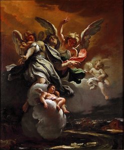Szent Sebestyén apoteózisa Sebastiano Ricci (1659-1734) festménye 1694 Méret: 78,5x63,5 cm Milánó, a Castello Sforzesco polgári gyűjteményei