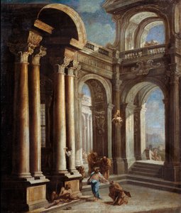 A jerikói vak ember gyógyítása”. alkotó: Sebastiano Ricci