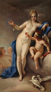 Vénusz és Ámor (olaj, vászon) alkotó: Sebastiano Ricci