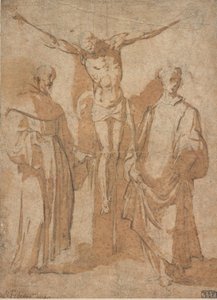 Krisztus a kereszten két szent mellett alkotó: Sebastiano Vini
