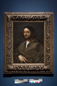 Férfi portréja, 1516-20 körül (olaj, tábla, tábláról átvéve) alkotó: Sebastiano del (c.1485 1547) Piombo