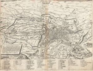 A modern Róma topográfiai térképe alkotó: Sebastiano di Re after Giovanni Antonio Dosio