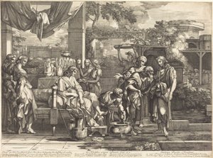 A vendégek vendégszerető fogadása alkotó: Sébastien Bourdon