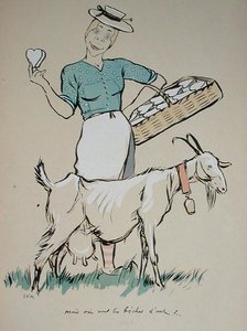 Sajtkészítő és kecskéje, karikatúra a Le Grand Monde a l