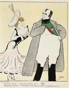 Albert Bresseur színész 1901 (1862-1932) Napóleon szerepében a Madame Sans-Gene-ben, Victorien Sardou (1831-1908), karikatúra 1893-ból (illusztráció) alkotó: Sem